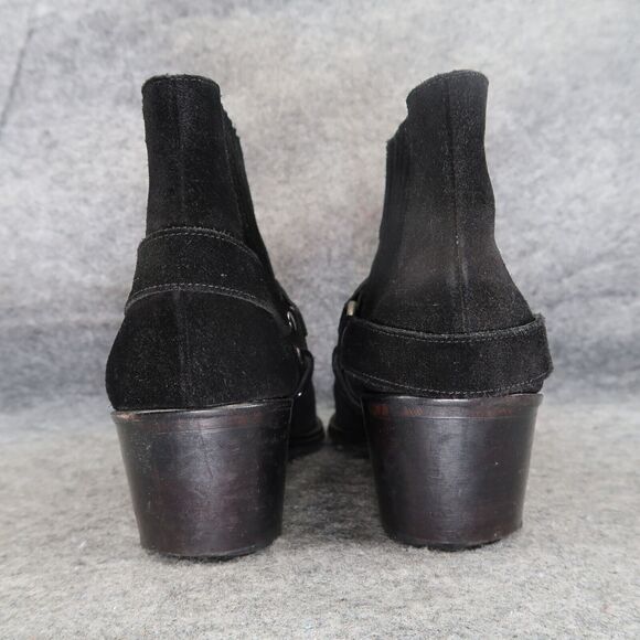 AllSaints Shoes Womens 40 Bootie Harness Leather Block Heel Fashion Slip On Boot - Picture 6 of 16